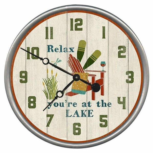 Homeroots 18 in. Rustic Relax at the Lake Wall Clock 401562